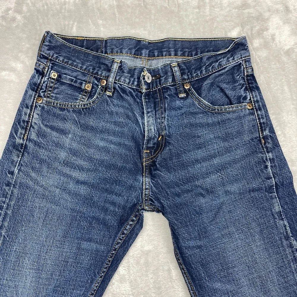 Levi's Jeans Mens 30x30 Blue Denim 527 Whiskered Faded Slim Bootcut Americana